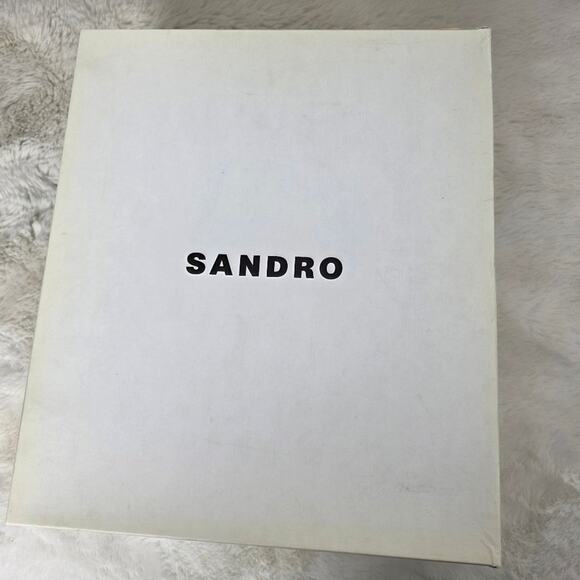 NEW Sandro Chelsea Ankle Boots EU 37 Black Leather Chunky Lug Sole Square Toe - Picture 16 of 16